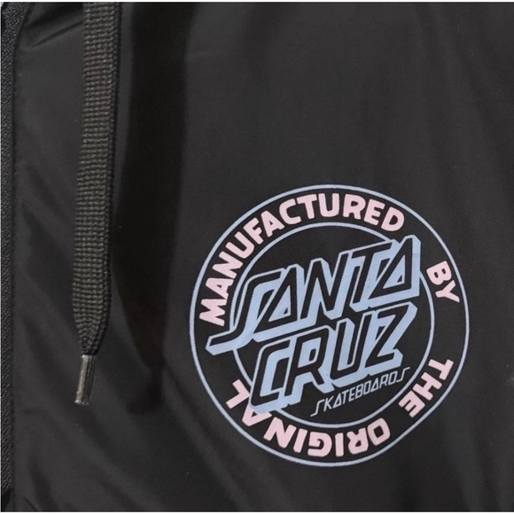 Santa Cruz Windbreaker Jacket 1/4 Zip - Logo Hooded Skateboard Streetwear Sz M - Picture 5 of 5